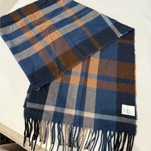 Zighilli Unisex Beautiful Blue and Brown Plaid soft nice Scarf